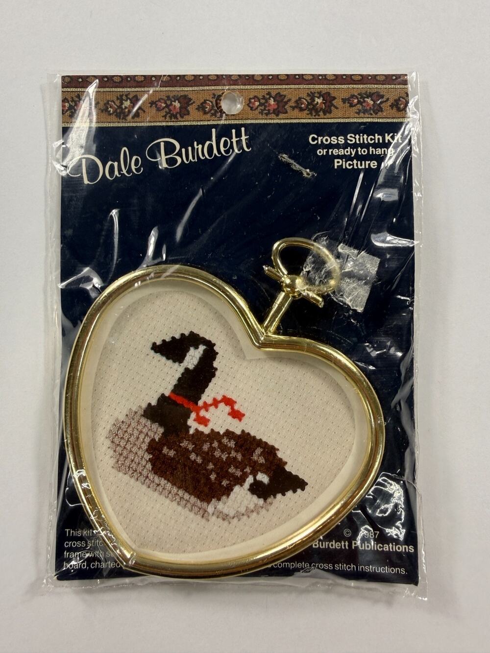 Vintage 1987 Dale Burdett Counted Cross Stitch Kit "Canadian Goose" CM 854 Gold